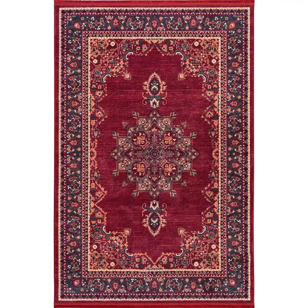 فرش ماشینی هلنا 25cs0430 لاکی معادل 77 رج دستبافت